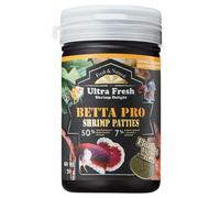Ultra Fresh Nourriture pour poissons Betta Pro, galettes de crevettes à 50 % d'épée + pâte Akiami, protéines entièrement naturelles, riches en calcium, pour un développement sain et une eau plus