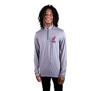 Ultra Game NBA Men's Quarter Zip Long Sleeve Pullover T-Shirt athlétique à séchage Rapide pour Homme, Gris mélangé