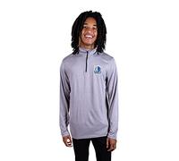 Ultra Game NBA Men's Quarter Zip Long Sleeve Pullover T-Shirt athlétique à séchage Rapide pour Homme, Gris mélangé