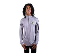 Ultra Game NBA Men's Quarter Zip Long Sleeve Pullover T-Shirt athlétique à séchage Rapide pour Homme, Gris mélangé