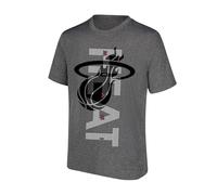 Ultra Game NBA Men's Upright Logo Short Sleeve Tee Shirt Manches Courtes Droit pour Homme, Anthracite chiné