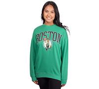 Ultra Game NBA Official Women's Extra Soft Fleece Distressed Oversized Pullover Sweatshirt, Boston Celtics, Team Color, Small
