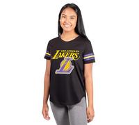 Ultra Game NBA Official Women's Soft Mesh T-Shirt, Los Angeles Lakers, Black, Medium