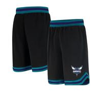 Unk NBA Short de Basket pour Homme GSM3547F avec Logo de l'équipe de la NBA tissé en polymaille, Noir, Taille L
