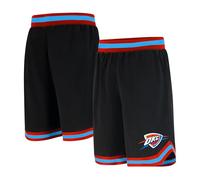 Unk NBA Short de Basket pour Homme GSM3547F avec Logo de l'équipe de la NBA tissé en polymaille, Noir, Taille L