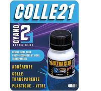 ULTRA GLUE Colle21, Colle Résine Colle21 & Ammo Mig - 40 ml. coller pièces photo-découpées, verrières transparentes, accessoires fragiles pour le modélisme.