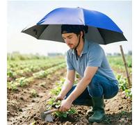 Ultra-grande visière montée sur la tête, chapeau parapluie monté sur la tête, parapluie de pêche pour protection solaire et ombrage, chapeau de cueillette de thé à large bord pour l'été avec protectio