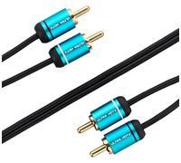 Ultra HDTV Câble Audio RCA - 10m, 2 mâles vers 2 mâles Câble Cinch Stéréo Jack, Compatible avec Platine CD, Haut Parleur, Ampli, Home Cinéma, Chaîne HiFi