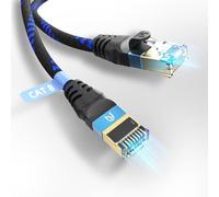Ultra HDTV Câble réseau CAT 8.1-2 mètres, câble LAN 40 Gbps, câble patch Ethernet Gigabit RJ45, gaine nylon avec fibre optique 40.000 Mbit