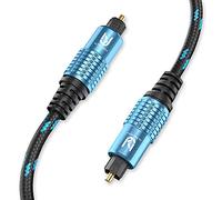 Ultra HDTV Premium Toslink Kabel - Optisches Audiokabel Digitalkabel mit Knickschutz Nylon-Mantel, Zugentlastung und Vollmetall Steckern mit Perfekter Passgenauigkeit (inkl. Schutzkappen) (1 Meter)