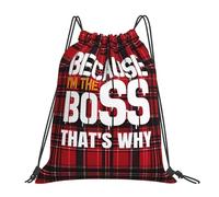 Ultra-léger Sac de Sport Rqwaaed Parce Que C'est Moi Le Patron, voilà Pourquoi Sac à Dos léger Sac de Plage 36x42cm pour crèche,randonnée,Utilisation en garderie