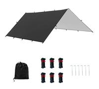 Ultra Light Rain Tarp, Survival Backpack Shelter Tarp, with 2.92m Waterproof Shield with Reinforced Use, Nylon Tarpaulin Material, Hammock Design, for Camping Beach Lawn Utility