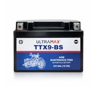 Ultra Max TTX9-BS, 12V 8AH 90 CCA Motorcycle Motorbike Powersports Battery