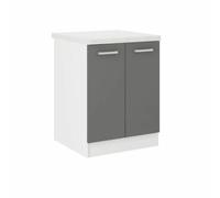 ULTRA Meuble bas de cuisine 60 cm avec plan de travail inclus - Gris