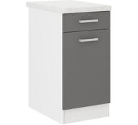 ULTRA Meuble bas de cuisine L 40 cm avec plan de travail inclus - Gris