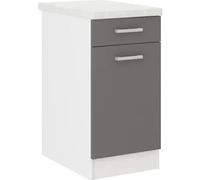 ULTRA Meuble bas de cuisine L 40 cm avec plan de travail inclus - Gris