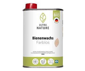 ULTRA NATURE Cire d'abeille 0,25 l, incolore, cire pour bois, bio, sans solvant, protection du bois, entretien du bois.
