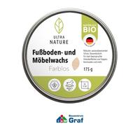 ULTRA NATURE Cire Pour Sols Et Meubles, Bio, Incolore, 175 G Boîte