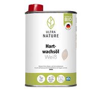 ULTRA NATURE Huile de cire dure 0,25 l, végétalienne, biologique, sans solvant, blanche, huile de sol, huile pour bois, meubles