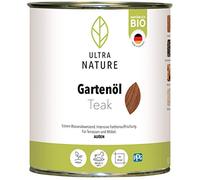 ULTRA NATURE Huile de jardin 0,75 l pour teck, végétalien, bio, sans solvant, huile pour meubles