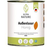 ULTRA NATURE Lasure extérieure 0,75 l, miel, végétalien, naturel biologique, sans solvant, lasure de protection du bois