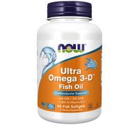 Ultra Omega 3-D Huile de Poisson 180 Capsules Molles de Poisson Now Foods