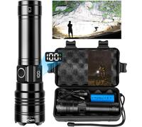 Ultra Powerful 500000 Lumens Flashlight Usb C Rechargeable Long Range Led Flashlight, 5 Modes Military Powerful Zoomable Flashlights Torch For Emergency, Hiking, Camping