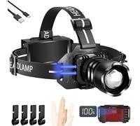 Ultra Powerful 90000lm Usb C Rechargeable Headlamp 3 Modes 90° Adjustable Headlamp Long Life Zoomable 3 Modes Led Head Lamp For Running Camping Hiking