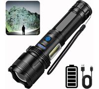 Ultra Powerful Led Torch,100000 Lumens Rechargeable Led Torch,Super Bright 7 Modes Long Lasting,Ip7 Waterproof Torch For Camping,Hiking