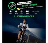 Ultra Powerful Led Torch,2 X 3500 Lumens Flashlight With Usb Charger And Holster,Ipx6 Waterproof 5 Modes,Waterproof,Anti-Shock Zoom Long Range For Diy,Camping,And Emergencies