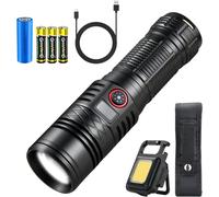 Ultra Powerful Led Torch, 600000 Lumens Flashlight, Usb Rechargeable Powerful Led Torch, Xhm90.2 Tactical Torch, 5 Lighting Modes, For Camping, Hiking, Emergency