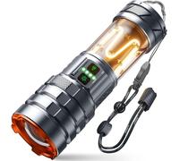 Ultra Powerful Led Torch, 900000 Lumens Rechargeable Torch With Camping Light, Zoomable, 11 Modes, Waterproof Portable Tactical Military Flashlight For Camping Hiking Emergency