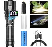 Ultra Powerful Rechargeable Led Torch, 150000 Lumens Powerful Flashlight, Super Bright Waterproof Led Flashlight With 5 Modes, Suitable For Emergencies, Camping (With Battery) (1)