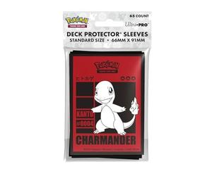Ultra Pro - Charmander 65ct Deck Protector® Sleeves for Pokémon | Collector Gift, Gaming Accessories, Tournament-Ready Sleeves, Pokémon Fan Gear, Trading Card Protection, Card Game Supplies