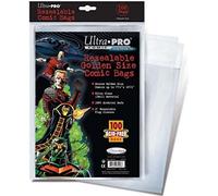 Ultra Pro E-82228 Lot de 100 sachets refermables pour Bande dessinée Doré 19 x 26 cm