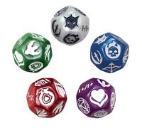Ultra Pro Compteurs de mots clés 12 faces pour Magic : The Gathering - 5 compteurs, feuille de traduction de symboles - Blanc, bleu, violet, rouge, vert - Adolescent