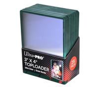 Ultra Pro - Protèges Cartes Standard Toploader Transparent À Bordures Verte Par 25 (63 X 88 Mm)