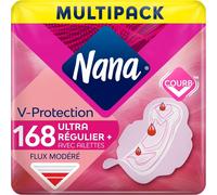 Ultra Régulier Plus Serviettes Hygiéniques Avec Ailettes - Flux Modérés - 168 Serviettes En Pochette Individuelle