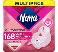 Ultra Régulier Plus Serviettes Hygiéniques Avec Ailettes-Flux Modérés-168 Serviettes En Pochette Individuelle