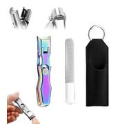 Ultra Sharp Stainless Steel Nail Clippers, Anti Splash Wide Jaw, Easy Foot & Finger Nail Trimmer for Seniors & Problem Nails (B3)