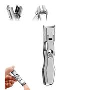 Ultra Sharp Stainless Steel Nail Clippers, Anti Splash Wide Jaw, Easy Foot & Finger Nail Trimmer for Seniors & Problem Nails (A1)