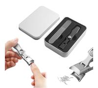 Ultra Sharp Stainless Steel Nail Clippers for Thick Nails - Anti-Splashing Wide Jaw Toenail Cutter with Nail Catcher for Men, Women, Seniors (A-Black)