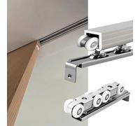 Ultra Silent Sliding Door Roller Heavy Duty Durable Replacement Pulley for Wardrobe Cabinet Closet Furniture (Length 100 cm,Silver)