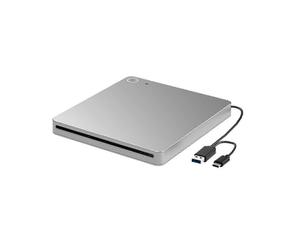 Ultra Slim External 3D Blu Ray and DVD Drive Player with USB 3.0 and Type-C Slot-in Compatibility for Enhanced Media Experience