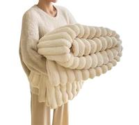 Ultra-Soft Faux Rabbit Fur Throw Blanket with Fluffy Warm Throw Blanket for Cozy Winter Nights - Reversible Thick Blanket (50"x60") in Elegant Tie-Dye Charcoal for Bed & Couch (White,39.37 * 59.05in)