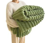 Ultra-Soft Faux Rabbit Fur Throw Blanket with Fluffy Warm Throw Blanket for Cozy Winter Nights - Reversible Thick Blanket (50"x60") in Elegant Tie-Dye Charcoal for Bed & Couch (Green,59.05 * 78.74in)