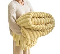 Ultra-Soft Faux Rabbit Fur Throw Blanket with Fluffy Warm Throw Blanket for Cozy Winter Nights - Reversible Thick Blanket (50"x60") in Elegant Tie-Dye Charcoal for Bed & Couch (Yellow,78.74*90.55in)