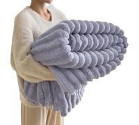 Ultra-Soft Faux Rabbit Fur Throw Blanket with Fluffy Warm Throw Blanket for Cozy Winter Nights - Reversible Thick Blanket (50"x60") in Elegant Tie-Dye Charcoal for Bed & Couch (Purple,47.24*78.74in)