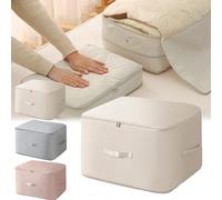 Ultra Space Saving Self Compression Organizer, Heavy Duty Moving Bags, Compression Packing Cubes for Travel, Compression Storage Packing Bags for Clothes, Comforters (Beige,L)