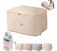 Ultra Space Saving Self Compression Organizer,Space Saving Self Compression Organizer,Self Compression Bag,Storage Bags with Zipper,Heavy Duty Moving Organizer Bags for Comforters (Apricot,L)